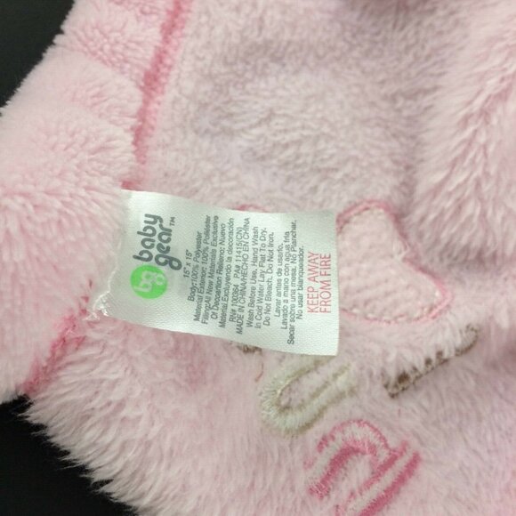 Baby Gear Pink Lovey Plush Teddy Bear I Love Heart Hugs Security Blanket AS IS - Picture 7 of 12